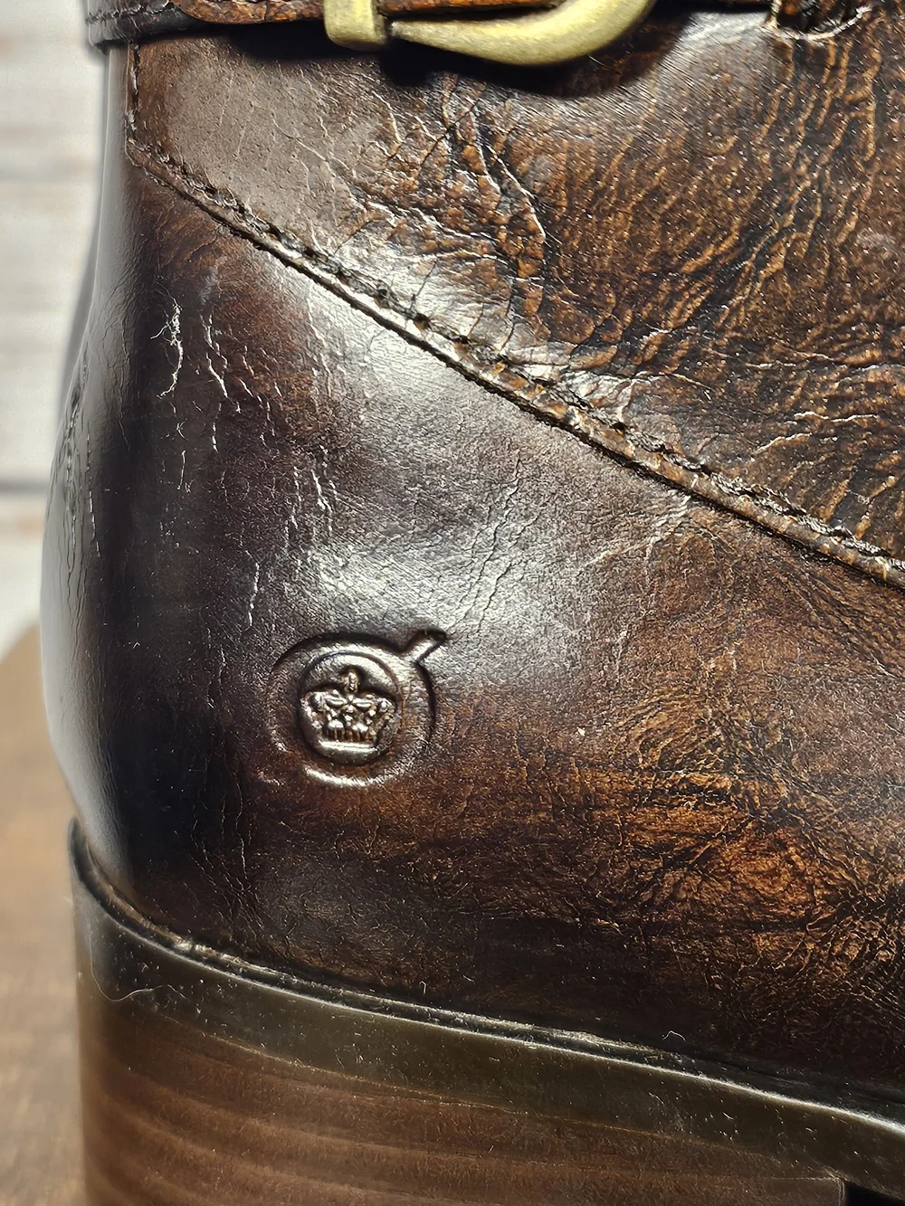 NIB BORN Gibb Wide Calf Knee High Riding Boots 7.5M Brown Leather